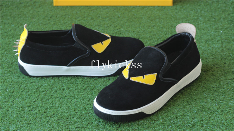 Fendi Spikes Sneaker Low Black Yellow Eye